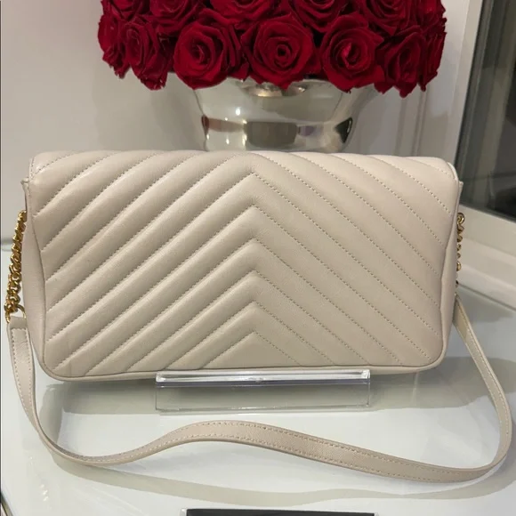 Saint Laurent Ivory Quilted Clutch - Picture 3 of 5